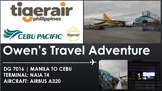 Tiger Air Philippines DG7016 MANILA TO CEBU [upl. by Ttehr]