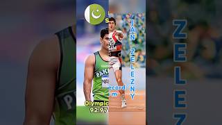 Javelin Throw world record vs Olympic Record ArshadNadeem vs JanZeleny JavelinThrow Olympics [upl. by Ellevel]