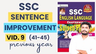 SSC  PREVIOUS YEAR  SENTENCE IMPROVEMENT 41  45  KIRAN PUBLICATION [upl. by Danyelle]