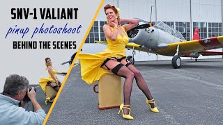 On the Set of a Pinup Photo Shoot with WWII Aircraft  Valiant Warbird photoshoot pinupstyle [upl. by Oiceladni]