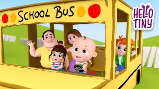 Wheels on the bus Play version  Nursery Rhymes for Kids  Hello Tiny  Animaj Kids [upl. by Tica]