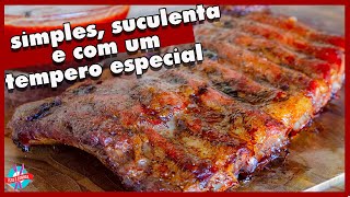 COSTELINHA DE PORCO ASSADA NO FORNO COM BARBECUE  ISSO É COMIDA [upl. by Elboa]