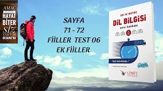 LİMİT YAYINLARI  LİMİT KRONOMETRE DİL BİLGİSİ SB  FİİLLER TEST 06 [upl. by Niwhsa987]