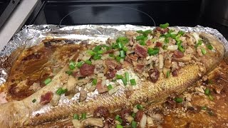 Bacon Lup Cheong Stuffed Opakapaka Hawaiian Pink Snapper [upl. by Lichtenfeld789]