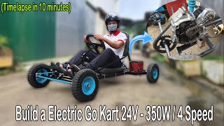 Build a Electric Go Kart 24V  350W4 Speed Timelapse in 10 minutes [upl. by Gschu323]