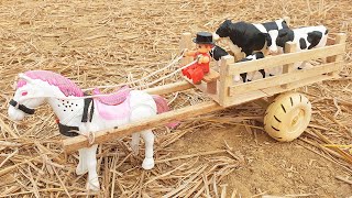 DIY Top Woodworking Mini Projects Cow Bullock Cart Mini Tractor Mini Horse Cart  DIY Cars at Home [upl. by Hankins]