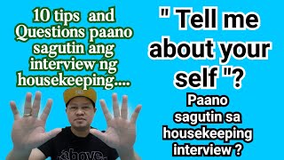 10 TIPSHOUSEKEEPING  INTERVIEW RELATED IN HOSPITAL KUNG PAANO PUMASA [upl. by Llenyar]