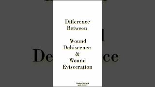 Difference between Wound Dehiscence amp Wound Evisceration [upl. by Enohpets]