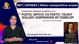 Coleridge Biographia LiterariaPoetic genius versus Poetic Genius Willing Suspension of Disbelief [upl. by Aihsas]