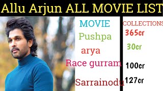 ALLU ARJUN HITS AND FLOP MOVIE LIST ALLU ARJUN HITS AND FLOP [upl. by Aneral]