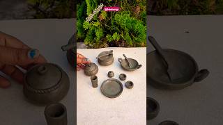 Mini Clay Kitchen Pots Making shorts [upl. by Horowitz68]