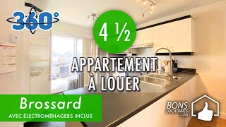 Appartement à louer  Visite virtuelle 360°  Apartment tour  Brossard 4 ½ BonsLocatairescom [upl. by Eyk799]