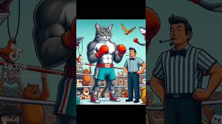 Muscular cat vs shark monster cat cutecat aicat kitten catstory 4k [upl. by Hgielrebma]