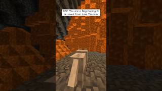 Dog is saved from a Lava Tsunami in Minecraft minecraft [upl. by Llebanna791]