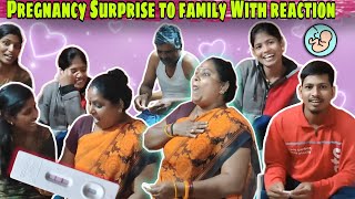 Pregnancy Surprise to family With reaction 🥹Pregnancy reveal to family in tamil paviLoveprasanth [upl. by Magocsi]