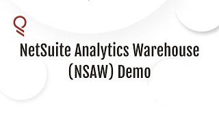 NetSuite Analytics Warehouse NSAW Demo [upl. by Nyleuqcaj741]