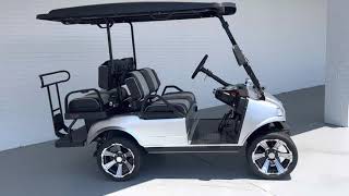 Silver Evolution Golf Cart Classic 4 Pro Lithium Ion Golf Cart [upl. by Yrekaz649]