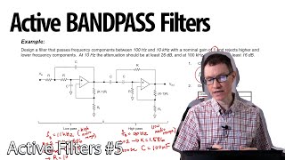 Bandpass active filters with SallenKey circuits 5  Active Filters [upl. by Caleb]