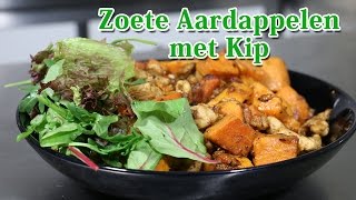 Recept Zoete Aardappelen met Kip  Koken met Mo Academy [upl. by Neau729]