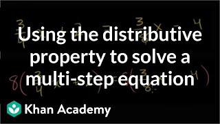 A clever application of the distributive property to solve a multistep equation  Khan Academy [upl. by Cooperman551]