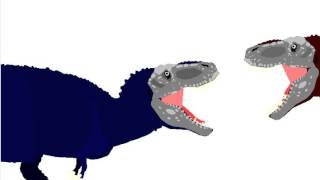 Dinosaur Revolution PIVOT  Blue Trex Vs Red Trex [upl. by Ayotan]