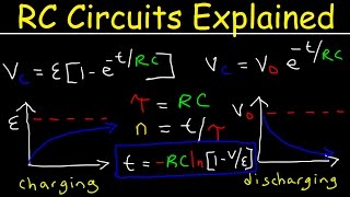 RC Circuits Physics Problems Time Constant Explained Capacitor Charging and Discharging [upl. by Whitby899]