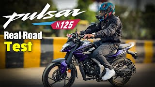 Ride Review of New Bajaj Pulsar N125 quotREAL ROAD TESTquot Good Looking Powerful 125cc Bike For Daily Use [upl. by Eimile]