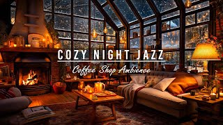 Warm Piano Jazz Music in Cozy Bookstore Cafe Ambience  Relax Winter Jazz for Work Study or Sleep [upl. by Torrell946]