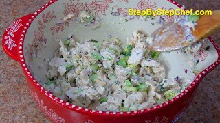 Herbed Chicken Salad Recipe Easy  StepByStepChefcom [upl. by Enaid]