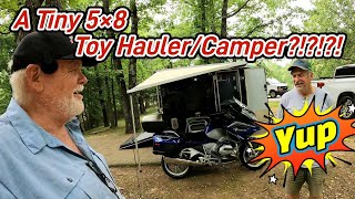 Unbelievable 5×8 Cargo Trailer Conversion CamperToy Hauler You Gotta See This [upl. by Staffan]