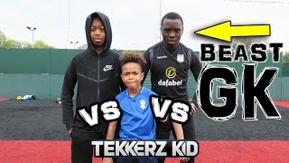 Tekkerz Kid VS BEAST Goalkeeper VS Brother Soccer Challenge [upl. by Engracia]