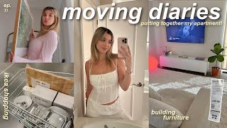 MOVING VLOG ˚ ♡ ⋆｡˚ cleaning amp organizing building furniture apartment shopping amp home vlog [upl. by Lynna60]