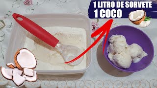 FAÇA 1 LITRO DE SORVETE COM 1 COCO  SORVETE CASEIRO  RECEITAS DA CLIS [upl. by Geof]