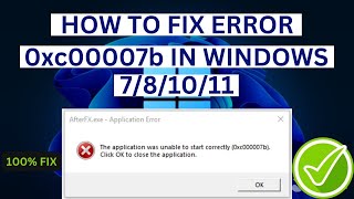 How To Fix Error 0xc00007b In Windows 781011 2024  Step by Step guide [upl. by Norrek]