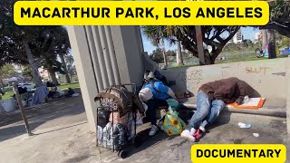 Crisis at MacArthur Park LA which they dont show you on TV is now a needle park for the homeless [upl. by Rudich255]