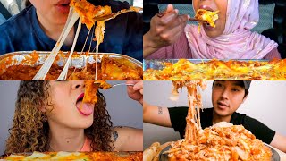 ASMR BEST HOT CHEESY HUGE LASAGNA eating sound SATISFYING  MUKBANG COMPILATION [upl. by Melba380]