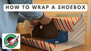 How to Gift Wrap a Shoebox with an ATTACHED Lid 🎁 Easy Tutorial for Operation Christmas Child [upl. by Isabelita728]