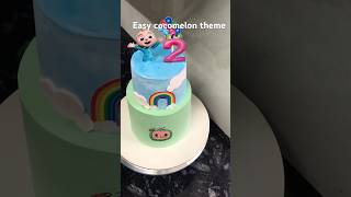 Cocomelon theme cake viralvideo cake youtubeshorts viralvideo cakebaking baking food [upl. by Ovatsug845]