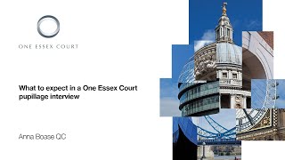 What to expect in a One Essex Court pupillage interview by Anna Boase QC [upl. by Anawed]