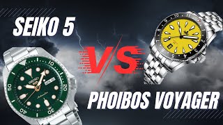 SEIKO 5 VS THE PHOIBOS VOYAGER  MICRO VS MAJOR BRAND [upl. by Acirfa]