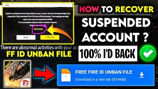 How to recover suspended account in free fire📃 free fire id ban ho to kya kare Ff Id Unban file🔓 [upl. by Euf981]