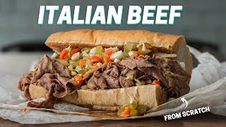 CHICAGO STYLE ITALIAN BEEF SANDWICH Made By Man From Chicago [upl. by Aicemaj423]