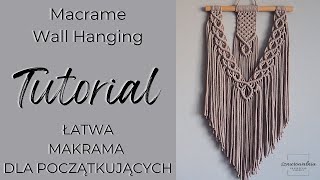 Makrama dla początkujących  Tutorial Macrame Wall Hanging  Easy crafts  DIY  Boho Decoration [upl. by Essirahs]