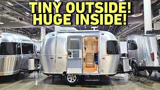 TINY outside HUGE inside Airstream Bambi Travel Trailer RV [upl. by Aniat]