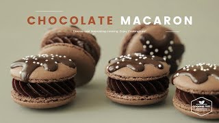 초콜릿 마카롱 만들기ฅ́˘ฅ̀  Chocolate Macaron Recipe  チョコレートマカロン  Cooking ASMR [upl. by Latsryk]