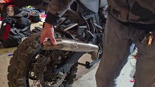 Sound Comparison A1 Cycles Stainless Exhaust on an HD Pan America with DIY clipon 12db silencer [upl. by Kra]