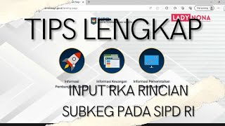 Tips Lengkap Cara Input RKA Rincian Sub Kegiatan Pada Aplikasi SIPDRI [upl. by Yruok]