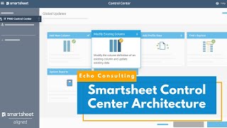 Smartsheet Tutorial What is Control Center How to Setup PMO in Control Center  Smartsheet Pt 1 [upl. by Welcome992]