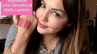 First Impression Review Swatches Maybelline Color Sensational Matte Lipsticks [upl. by Nerej]