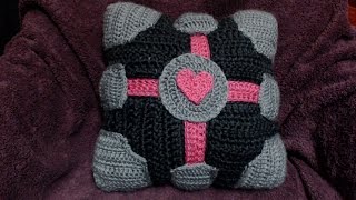 How to Crochet Companion Cube Pillow P3 [upl. by Brunelle425]